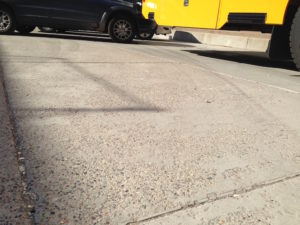 scaled concrete pavement