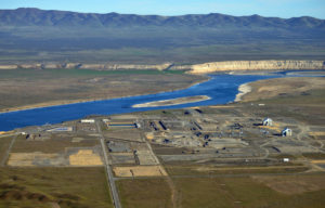 aerial view of Hanford Nuclear Reservation and Columbia River