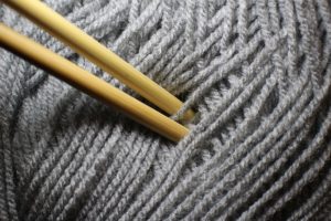 knitting needles and yarn