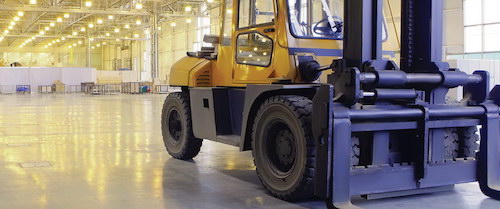 forklift on seamless concrete floor