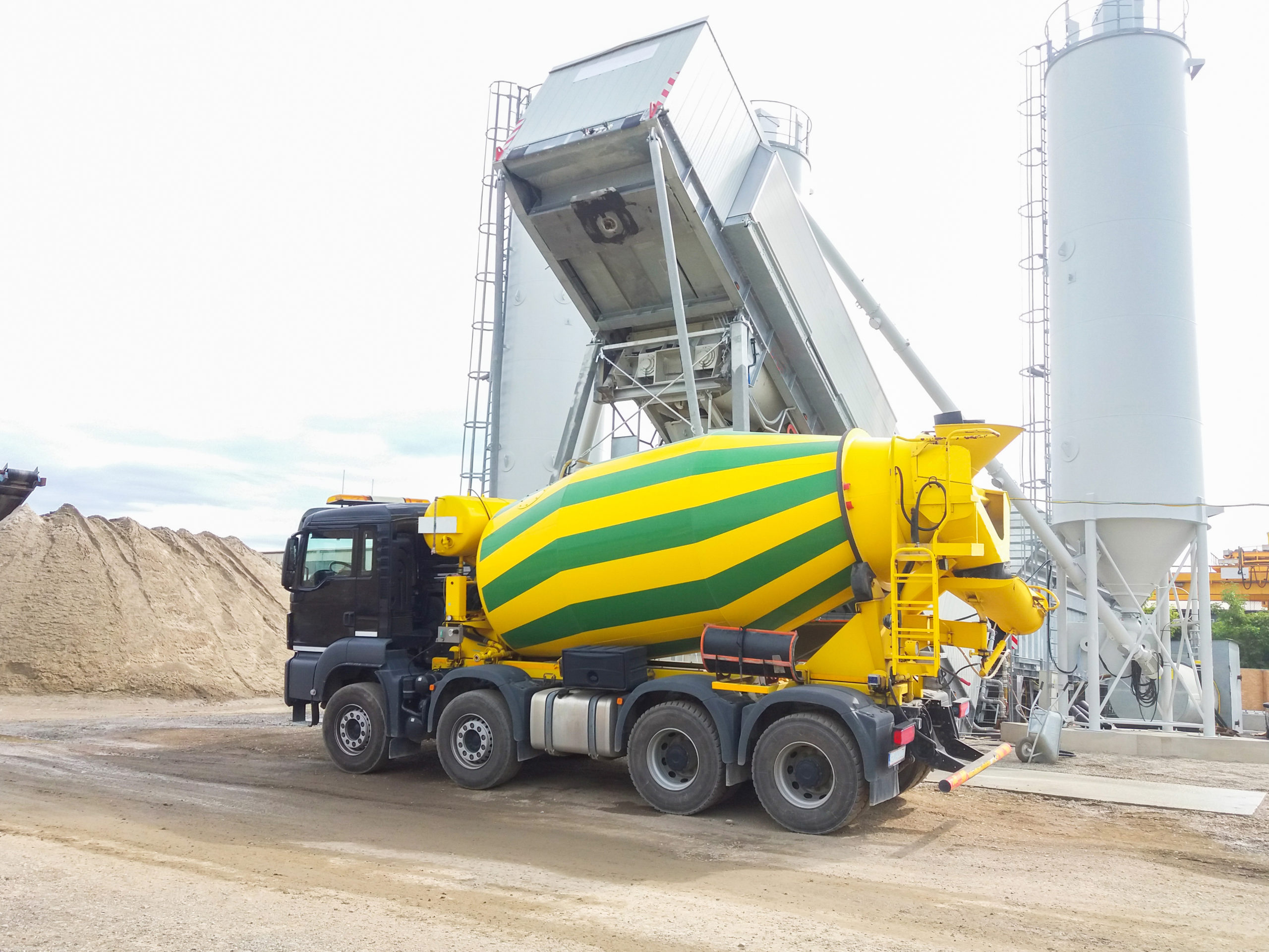 concrete mixer at a ready mix plant